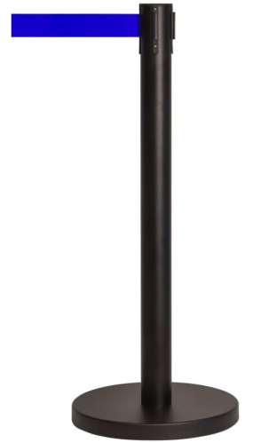 Стойка ограждения с вытяжной лентой (черная), 5 м., сталь окрашенная в Екатеринбурге - картинка, изображение, фото